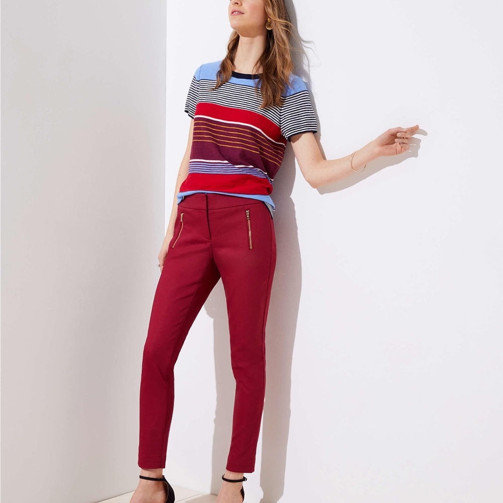 Ann Taylor LOFT pink/red ankle pants